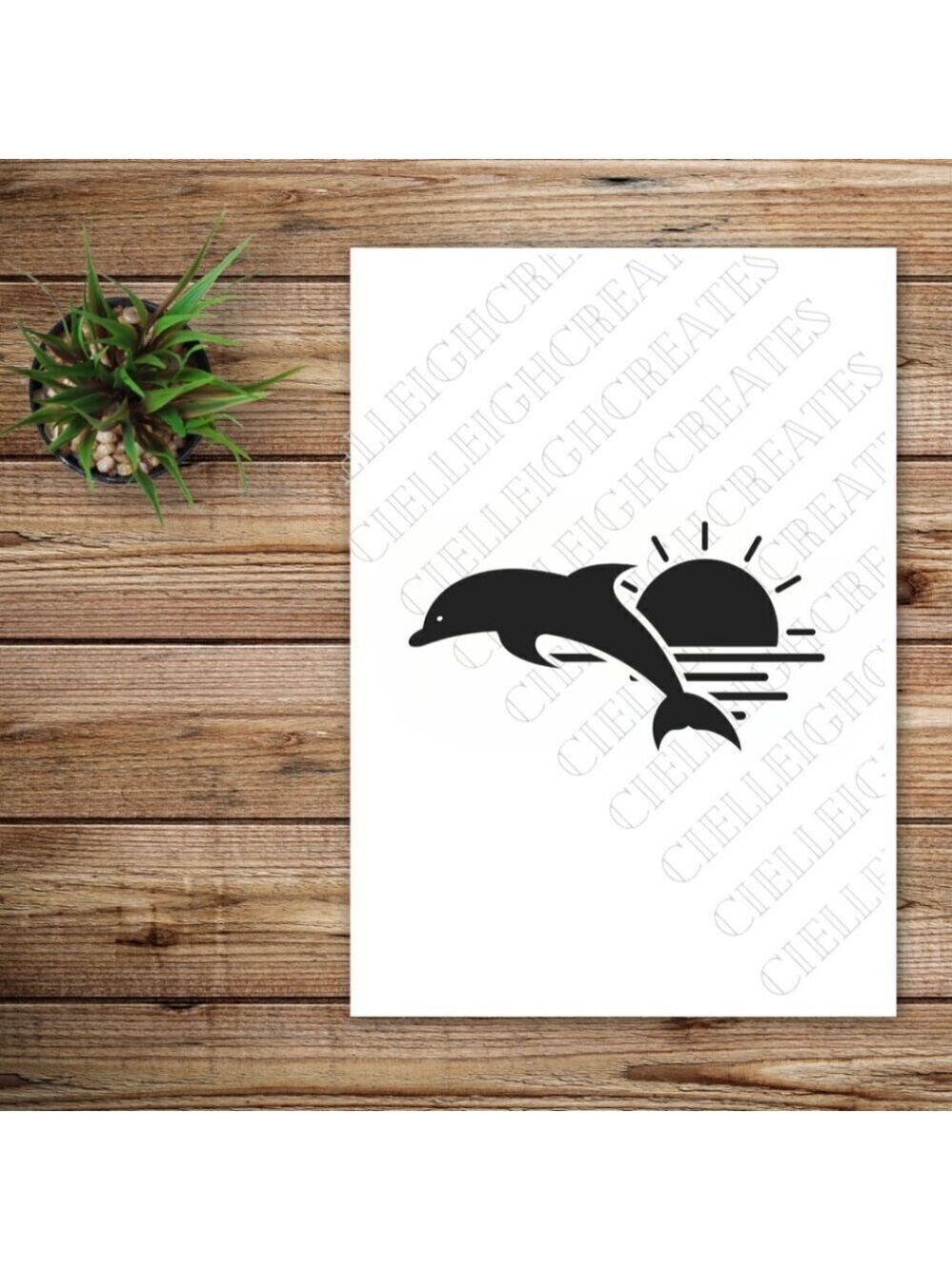 *2 for $20* Dolphin and sunshine vinyl decal Sticker Handcrafted